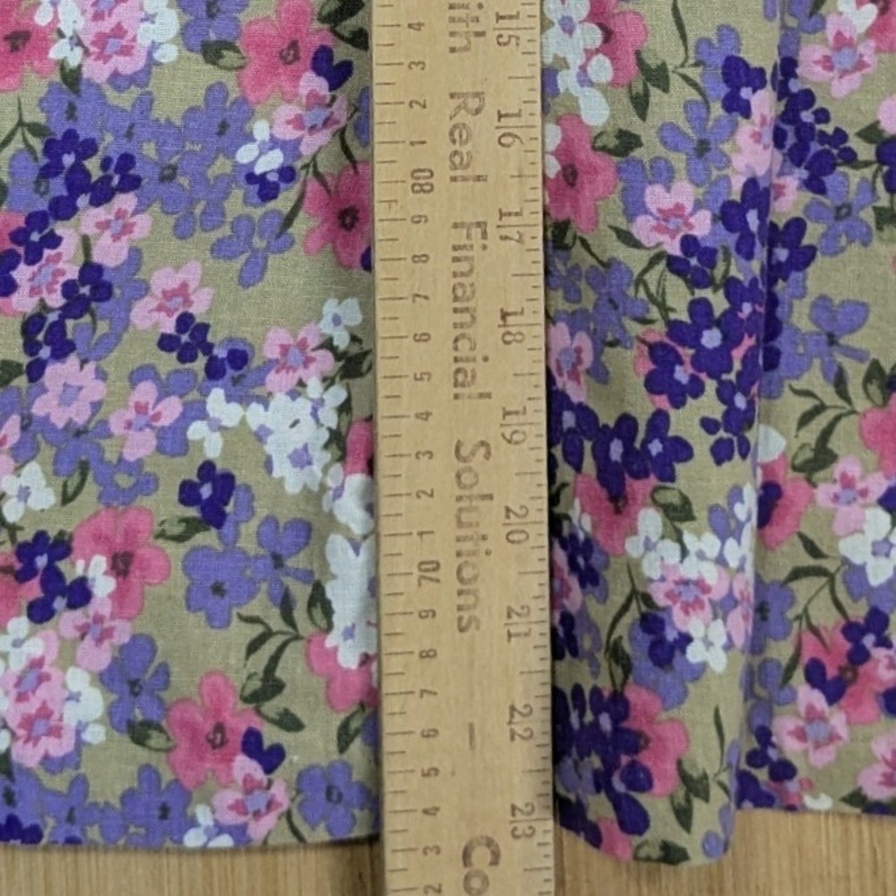 Christopher & Banks Skirt Womens 4 Petite Floral Linen Blend Feminine Cottage - Picture 7 of 8